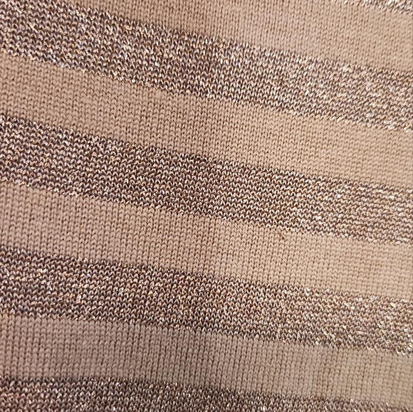 Talbots Semi-Sheer‎ Metallic Stripe Merino Wool Blend Crewneck Sweater, Size XL - Picture 4 of 5